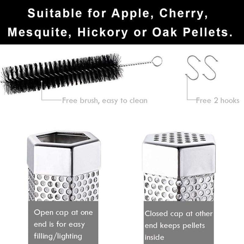 Smoke Tube - 12 Inch Smoke Tube for Pellet Grill 5 Hours of Billowing Smoke, Pellet Smoker Tube for All Grill or Smoker