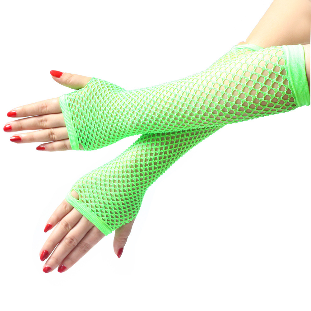 Stylish Long Black Fishnet Gloves Womens Fingerless Gloves Girls Dance Gothic Punk Rock Costume Fancy Gloves Alt Gothic Mittens: Army Green