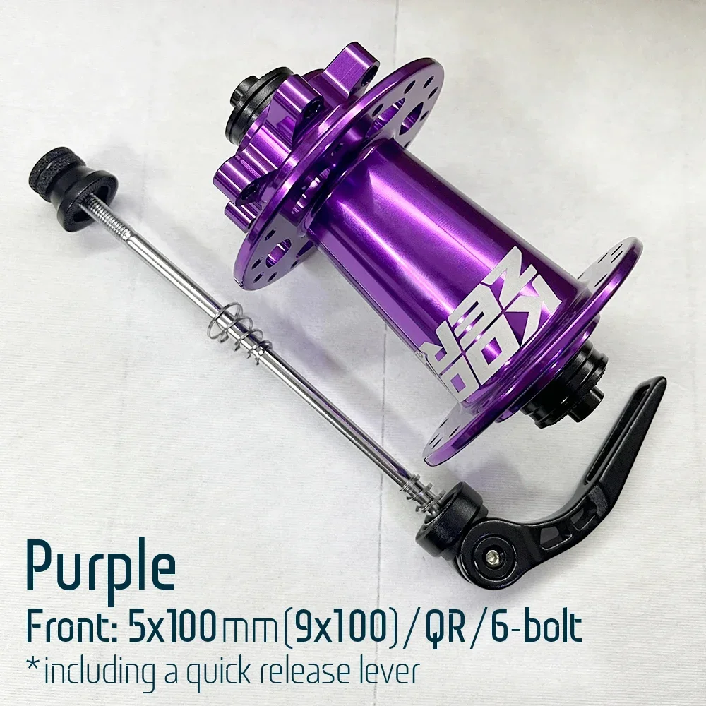 Koozer XM490pro Front MTB 5x100mm QR 9x100mm TA 15x100mm THRU 28H 32 Holes 6 Bolts Disc 2 Sealed Bearing Bike Parts Bicycle Hub: PURPLE