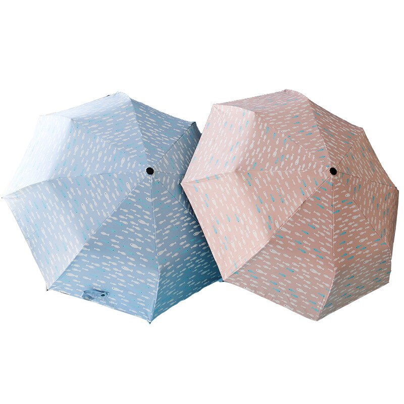 Vrouwen Mode Vis Cartoon Drie Opvouwbare Paraplu Anti Zonnebrandcrème Man Paraplu Sunny/Regen Vrouwen Gear Tool Parasol parapluie