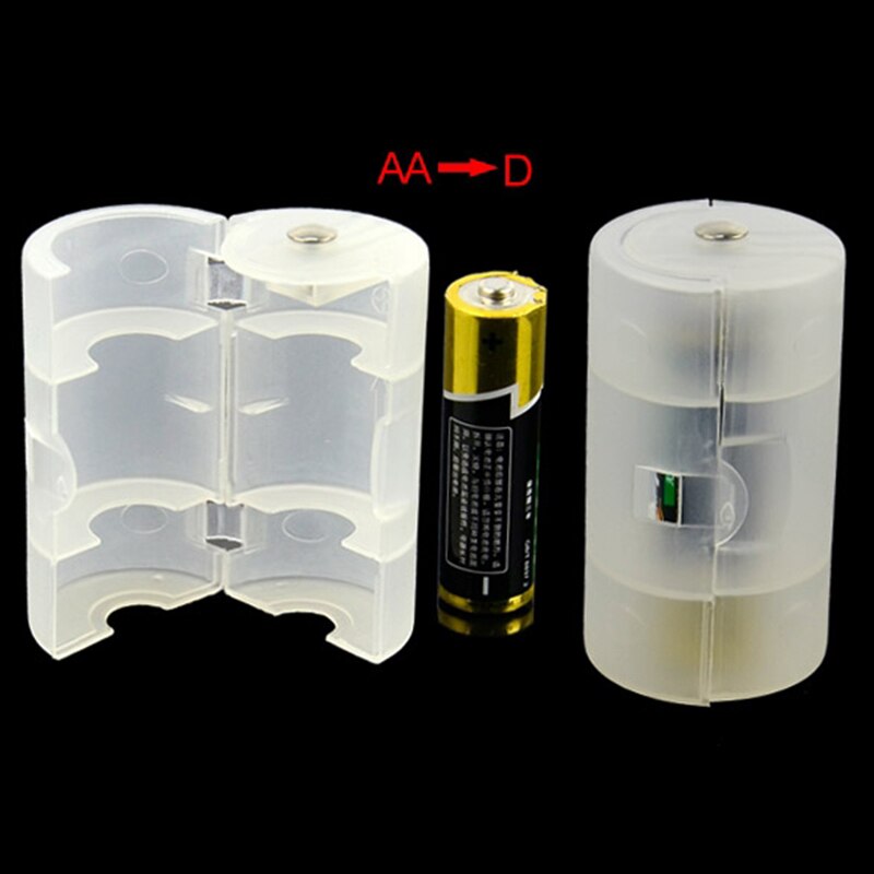 4Pcs AA To D Size Battery Adapter Converter Storage Box Case Holder Plastic