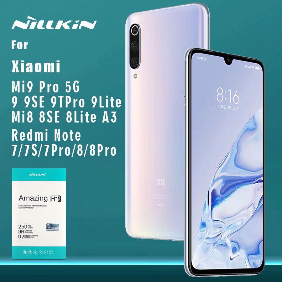 Nillkin for Xiaomi Mi 9 Pro 5G 9 8 9T Pro A3 Mi9 Mi8 SE Lite 9H Glass Tempered Glass Screen Protector for Redmi Note 8T 8 7 Pro