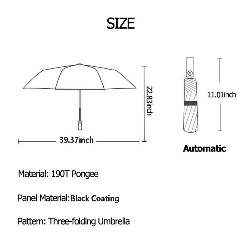 Inverted Umbrella Windproof Women&#39;s Anti-UV Male Man Automatic Folding Umbrella Reflective Rain Sun Reverse Umbrella