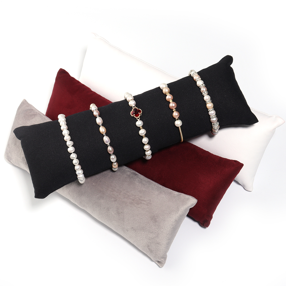 Schmuck Kissen Ständer Samt PU Leder Halfter Organizer Armbinde fallen Armreif Fußkettchen Uhr Anzeige Fotografie Stütze
