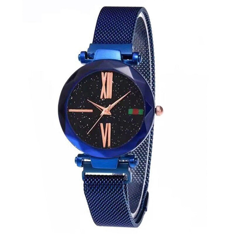 Luxury Rose Gold Women Watches Minimalism Starry sky Magnet Buckle Casual Female Wristwatch Waterproof Roman Numeral