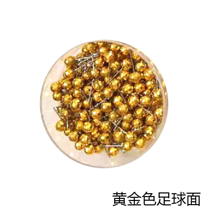 100/200 pièces tête de boule broches punaises multicolore broche à coudre pratique couture décoration épingles bricolage artisanat ornement couture outil: Gold / 200pcs