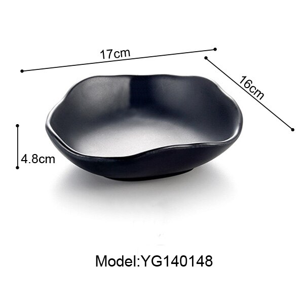 A5 mélamine vaisselle assiette à dîner assiette Larregular plat à soupe avec bouche mélamine porcelaine Imitation vaisselle assiette à rôtir: YG140148