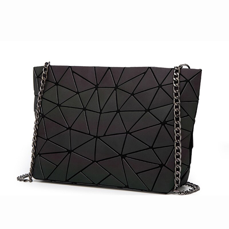 Neue Frauen Kette Schulter Tasche Leucht Sack Bao Tasche Geometrie Bote Taschen Einfachen Klapp Umhängetaschen Kupplung bolso: Luminous A