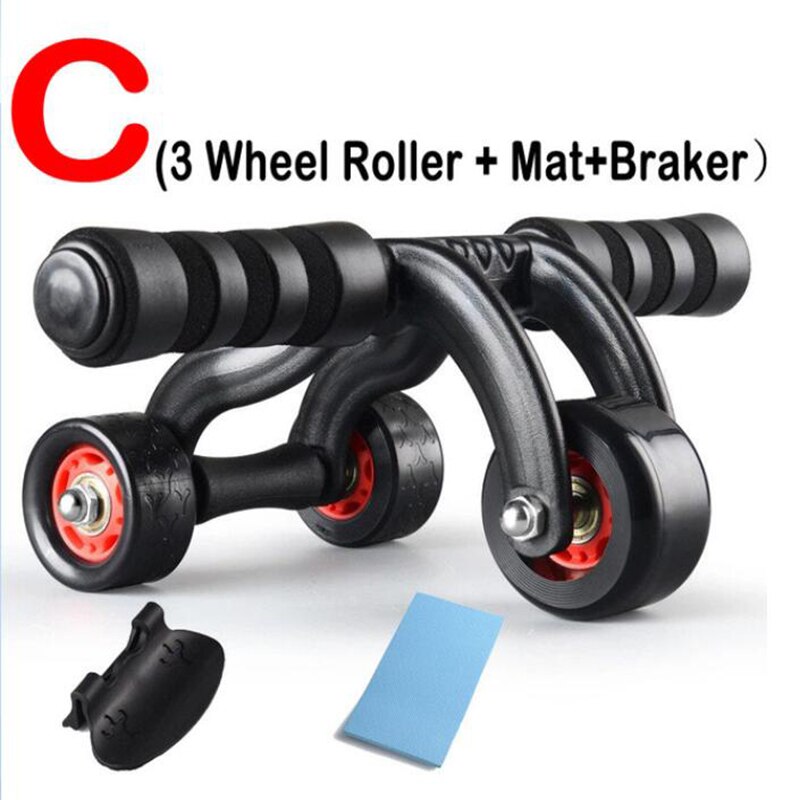 Multifunctional Giant Frog 3/4 Wheels AB Roller Exercise Fitness Abdominal Rollers Muscle Trainer Household Gym Equipment /40: 3 Wheels with brake