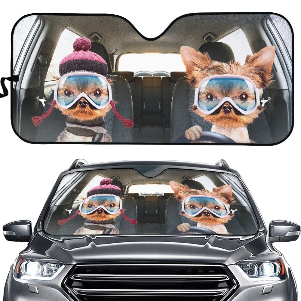 1Pcs Windshield Sun Shade for Car Decoration Funny Dog Print Window Foldable Auto Sunshade Front Window Sun Shield Sun Visors: YSFD1319HC