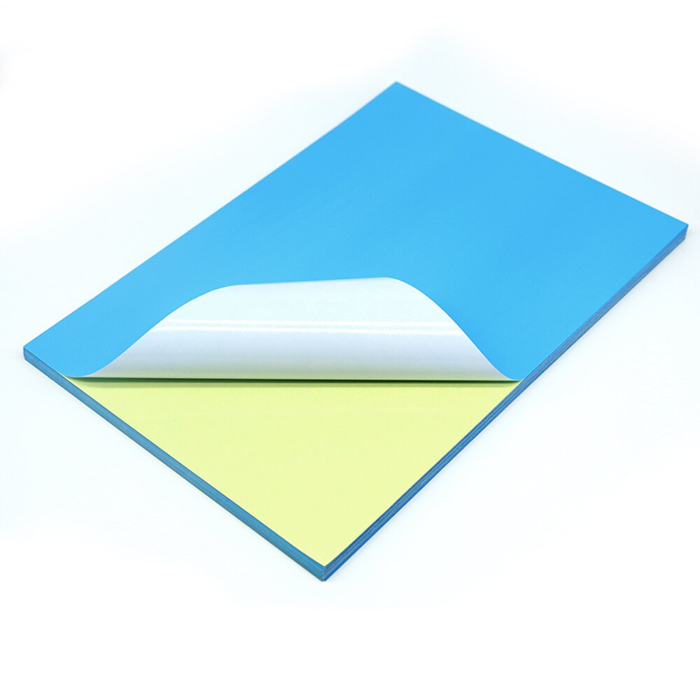 Colorful a4 Paper Self-adhesive Printer Paper Writable A4 Stickers: Light  Blue