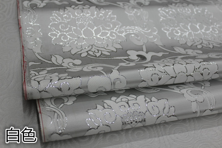 Tkanina Żakardowa Brokatowa - 75cm - Satyna Damask Faux Złoto Jedwab - Na Cheongsam, Lalki, Suknie Mongolskie: Czarny