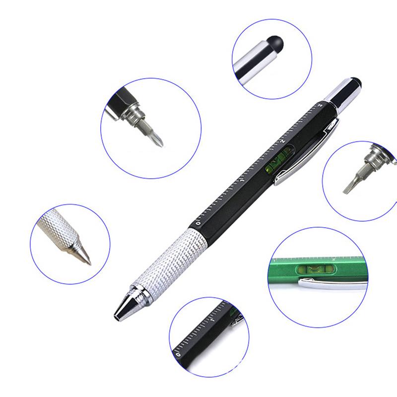 Stylo à bille tournevis règle niveau à bulle avec un stylet à grande échelle écran tactile métal et plastique multifonction outil stylo directe