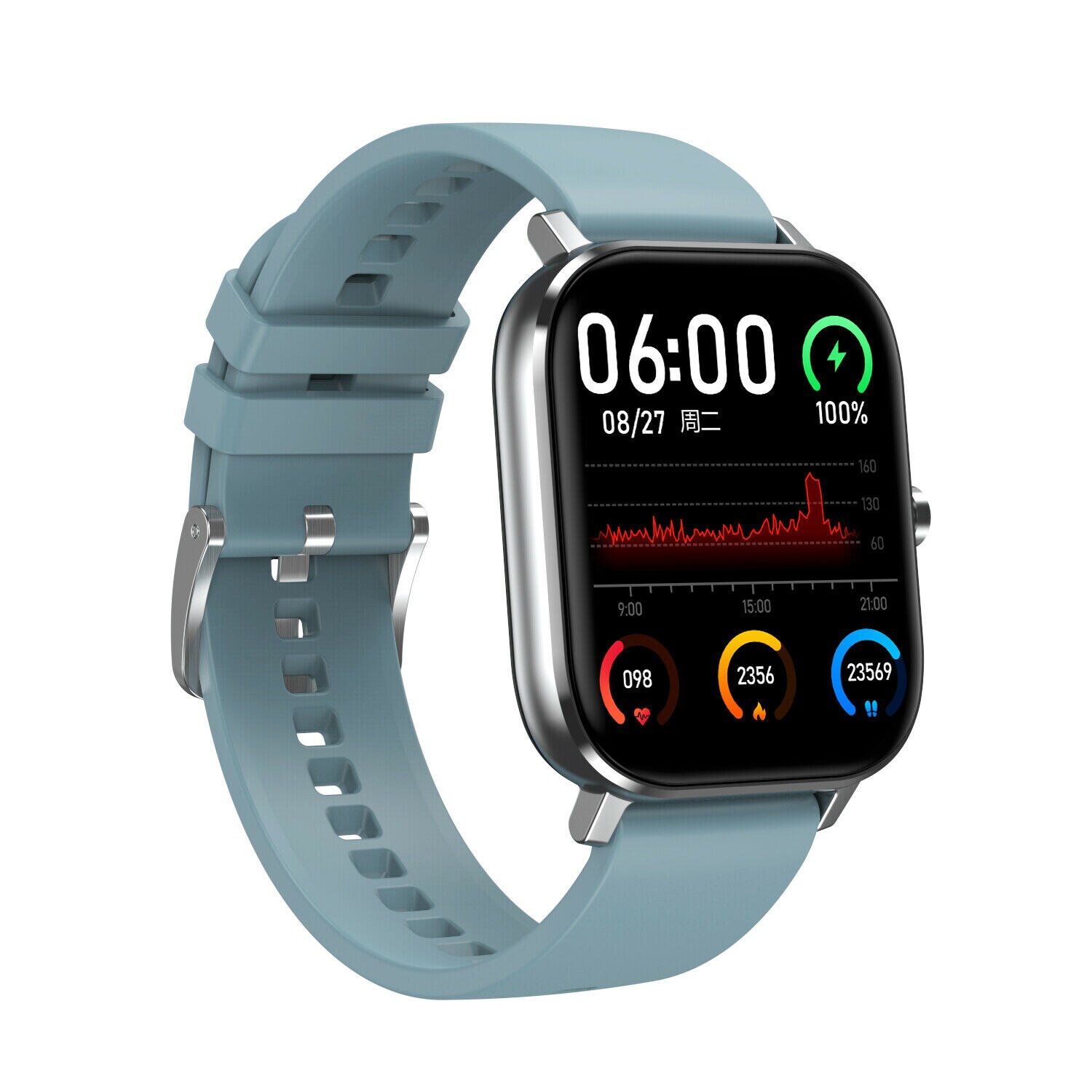 Dt no .1 dt35 smart watch ecg bluetooth call fitness tracker: Blå silikone