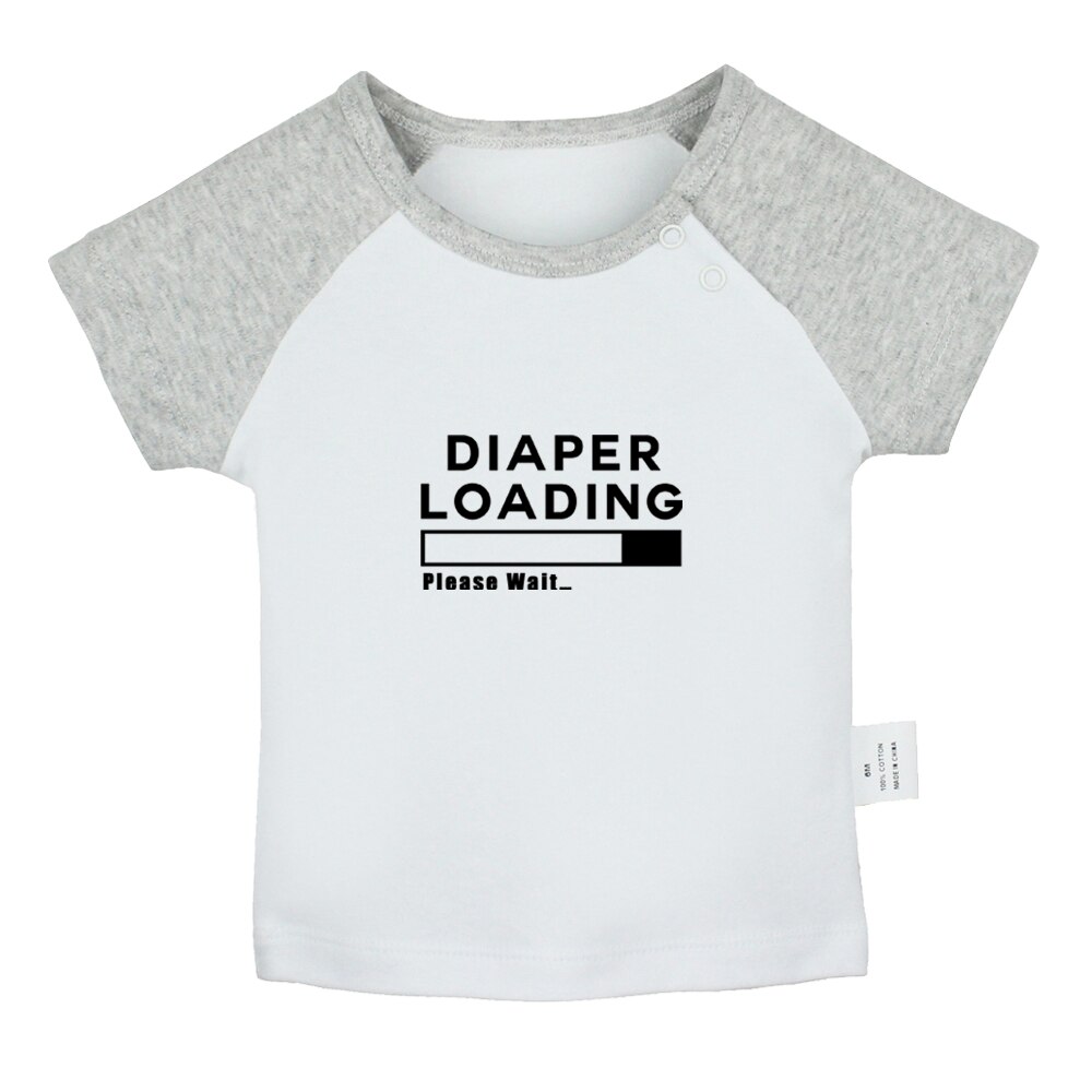 Luier Laden Wacht Fun Art Gedrukt Baby Jongens T-shirts Leuke Baby Meisjes Korte Mouwen T-shirt Pasgeboren Katoen Tops kleding: BabyCG8143D / 18-24M