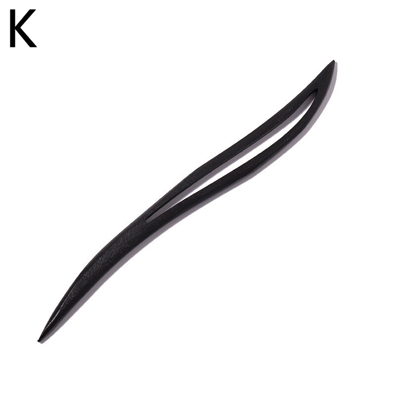 Handsnidade svart ebenholts trä hårnål lång fjäril drake vinkel hår pinnar kvinnor bröllop accessoarer brud huvudbonader smycken: K