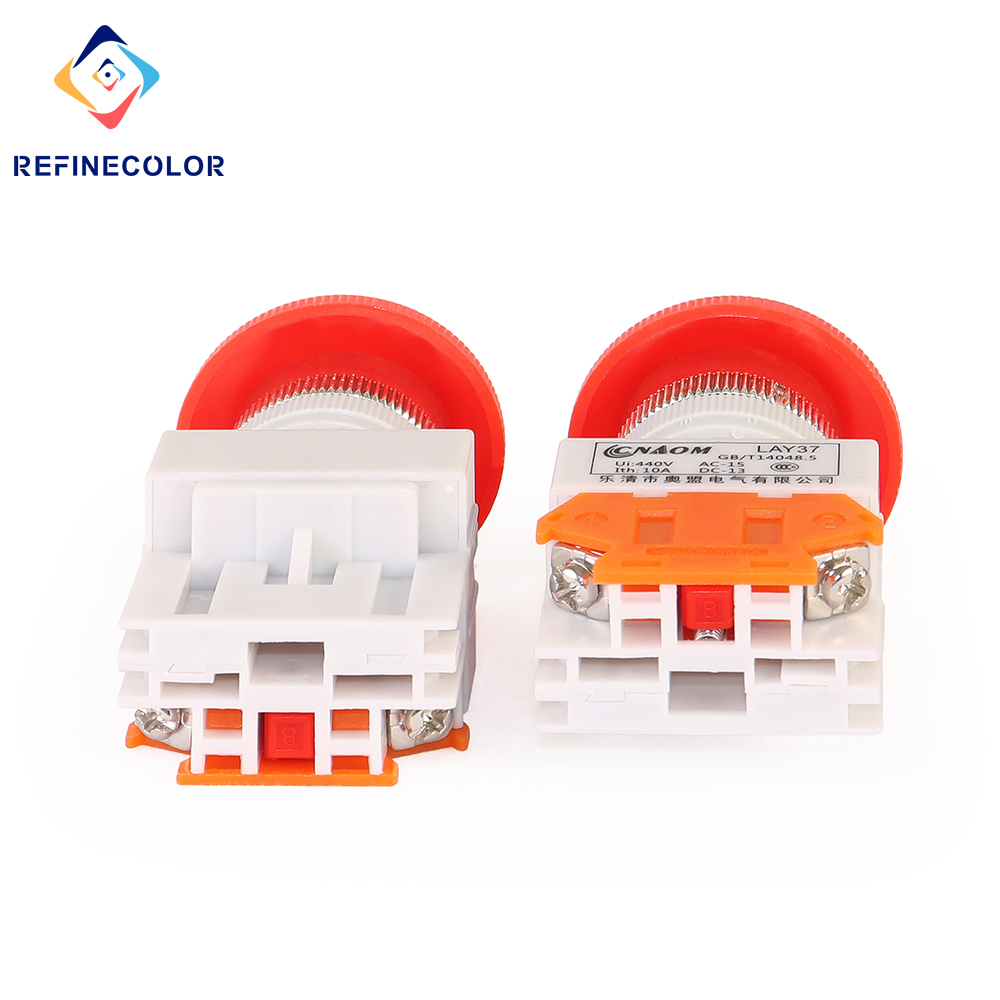 40mm Emergency Stop Switch Mushroom Plastic Push Button Stop Switch For Digital UV Inkjet Printer