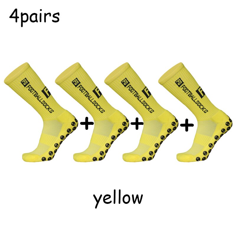 FS Football Socks Non-slip Silicone Bottom Compressed Breathable Grip soccer socks Baseball Socks Men Women: yellow