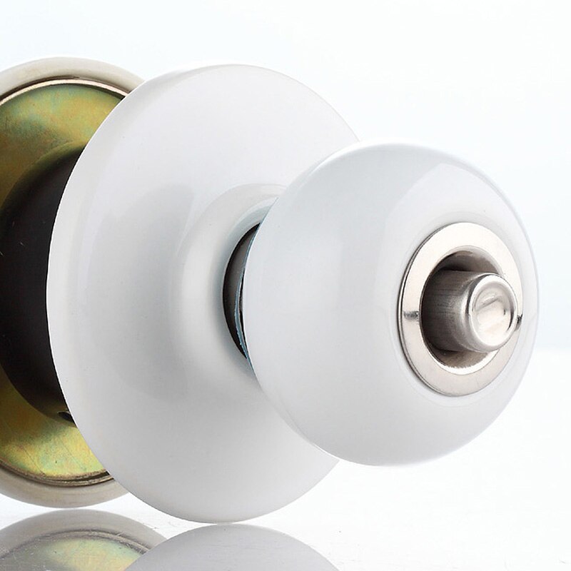 Country Style All White Ceramic door Lock With Round Ball handle