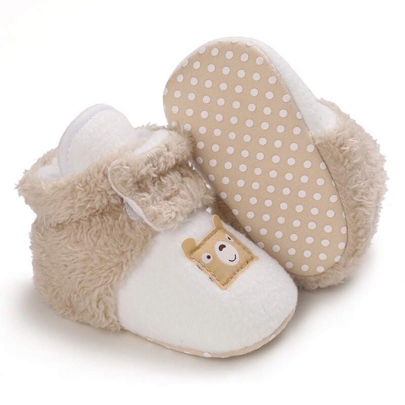 Kids Antislip Winter Baby Meisjes Schoenen Ronde Neus Laarzen Voor Jongens Katoen Warm Peuter Meisje Sneeuw Enkel Slip-Op Baby Gevoerde Laarzen
