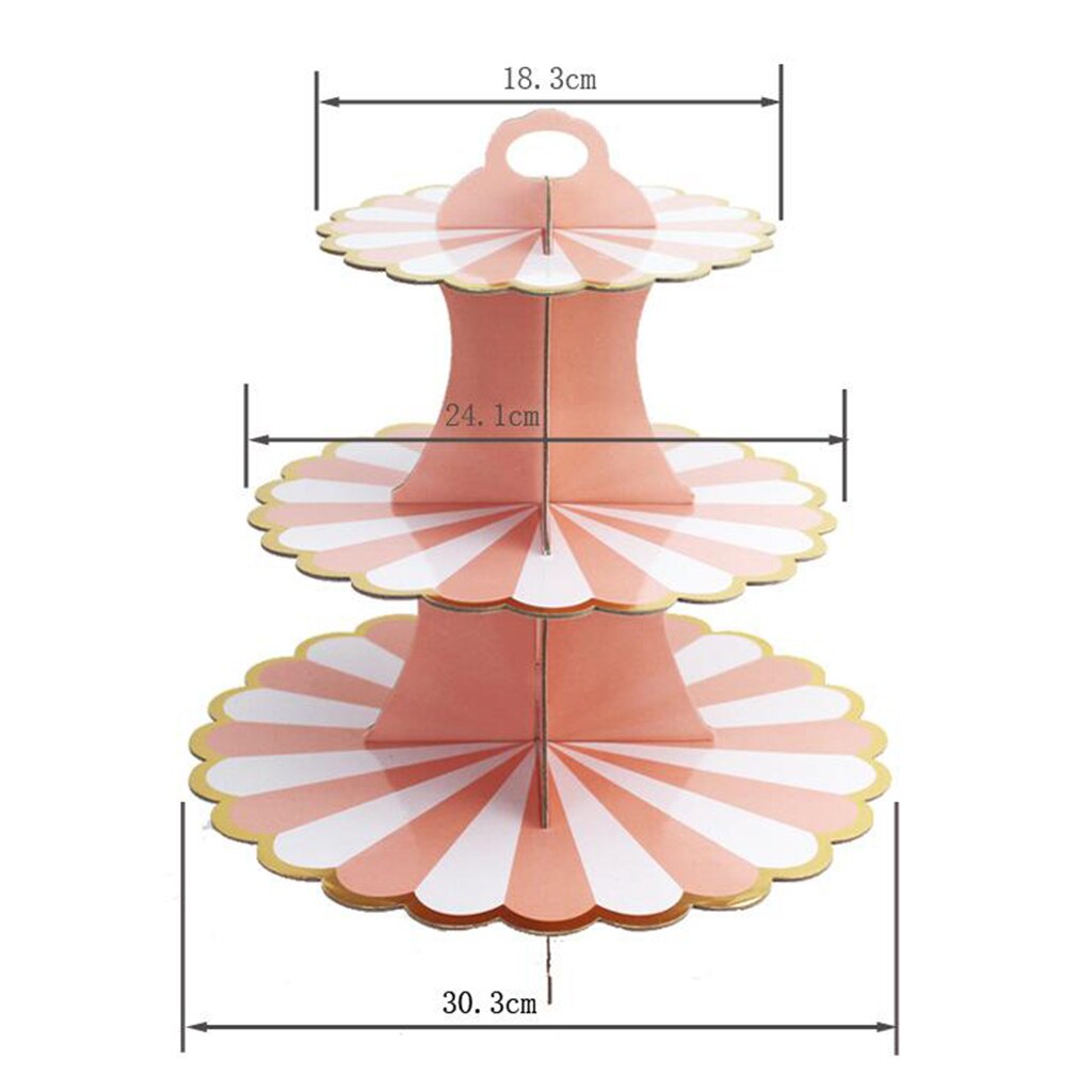 3 Tier Collapsible Cupcake Stand Cake Macaron Display Tower Birthday Party Tool