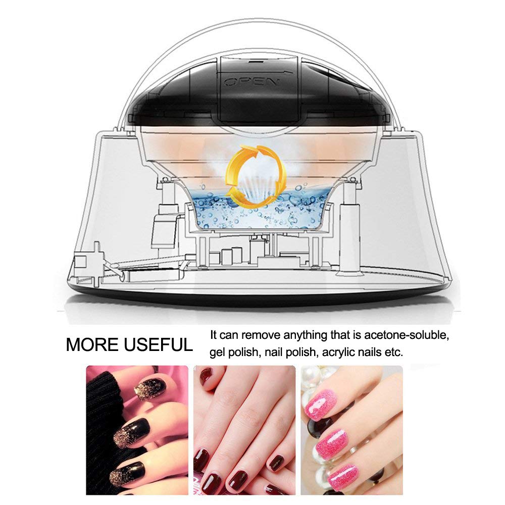 Upgraded Steam Off Gel Nail Remover Machine Portable Electric Nail Steamer with Cuticle Pusher Spoon Tools for Gel Polish Acryl