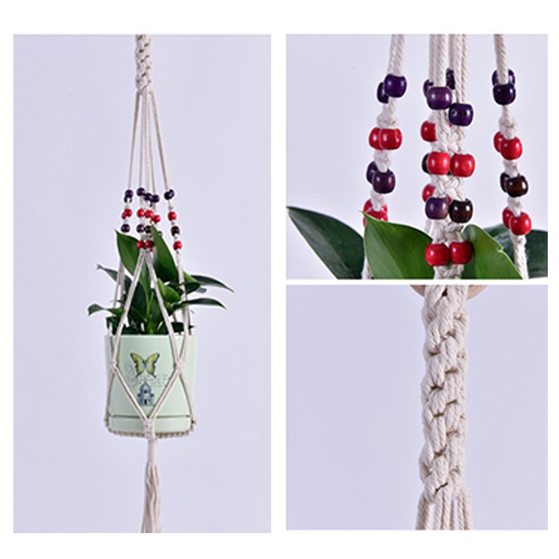 Handmade Hanging Baskets Flowerpot Plant Holder Macrame Plant Hanger Pot Indoor Wall Hanging Planter Hangers Holder Home Decor