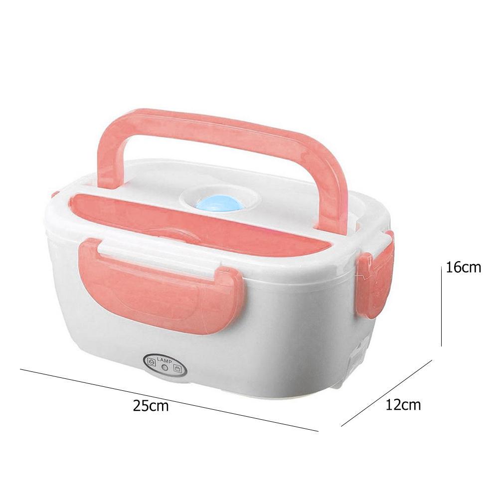 12V 110V 220V Lunch Box Food Container Electric Heating Food Warmer For Children Kids School Office Car Portable Bento Box: Pink / EU plug 220V / Plastic Liner