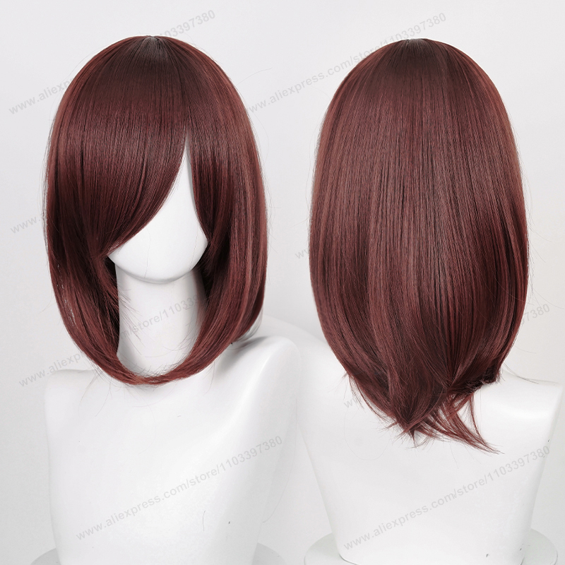 Anime 40 cm Mittel Basic Synthetische Knall blond Cosplay Perücke Schwarz Weiß verrotten Rosa Grün Braun Gold Blau Frauen Hitzebeständige haar