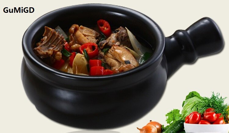 Open flame, handle, ceramic small milk pot, small casserole, milk porridge, instant noodles, ceramic pot, baby food pot