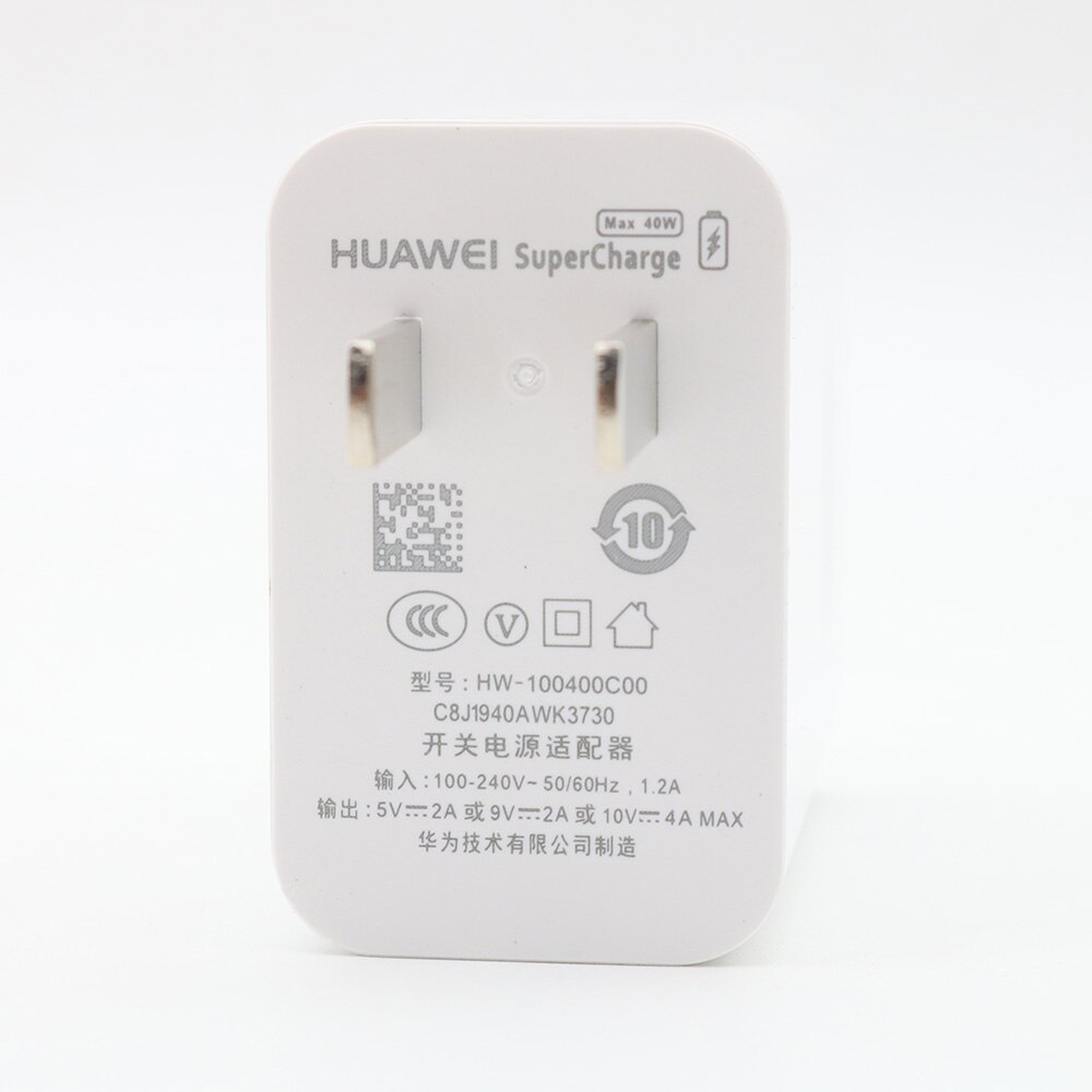 Originele Huawei 10V4A Supercharge Eu/Ons Quick Charger Muur Adapter 5A Usb Type C Kabel Voor P40 P30 Pro mate 20 30 Pro Nova 5 6 7: Only US Charger