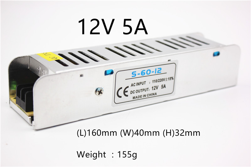 3/5/10//15/30A LED Voeding DC12V 36 W 60 W 120 W 150 W 180 W 200 W 240 W 360 W LED Driver Power Adapter LED Verlichting Transformers: 5A 60W