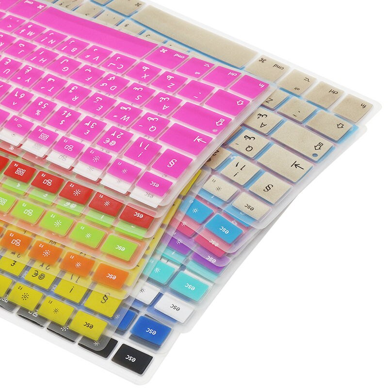 SR 14 Colors EU Arabic Language Letter Silicone Keyboard Cover Sticker for Macbook Air 13 Pro 13 15 17 Retina Protector Sticker
