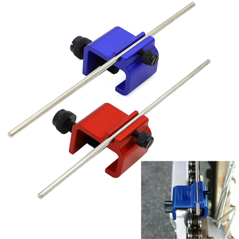 Universal Motorcycle Chain Adjusting Alignment Tool Sprocket Metal Heavy MX ATV Motorbike For Honda Kawasaki BMW