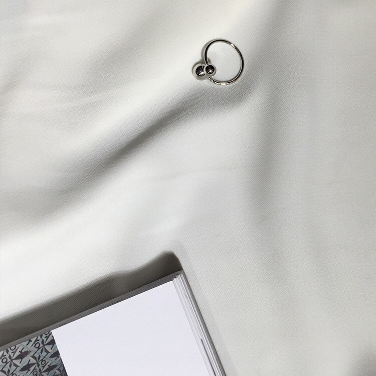 100% 925 sterling zilveren dubbele bolringen voor dames accessoires ringen, trendy opening verstelbare ring bague femme 925 sieraden