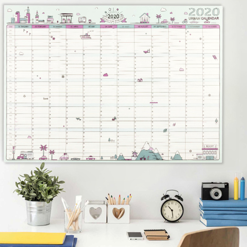 1pc års vægkalender dagplanlægger papir dagsorden dagligt studieskema for kontorskolehjem