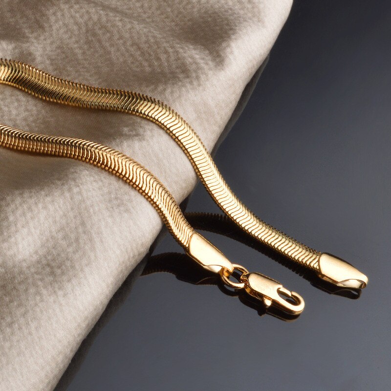 CH-520 Golden Snake Bracelet for Men Women Gold Chain Stainless Steel Mens Bracelets Jewelry