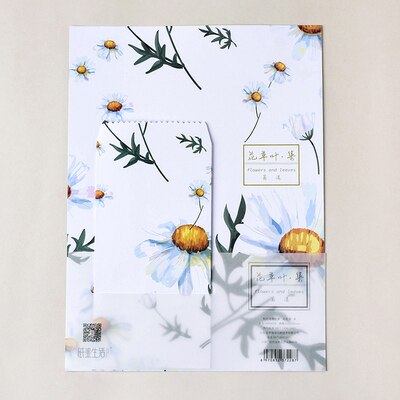 9 sztuk/zestaw 3 koperty + 6 arkuszy papier robić pisania nowość kwiat liść seria koperta na prezent biurowe: 3