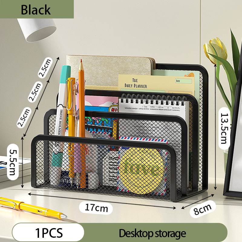 Desktop Mail Organizer Folder Mail sorter Desktop file organizer Metal mesh with 3 vertical vertical partitions: Orange