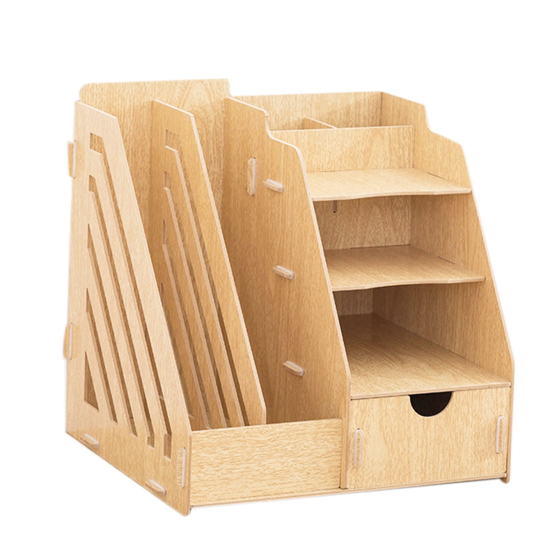 DIY Office Supplies Desktop Organizer Bookshelf A4 Drawer Folder Shelf File Tray Desk Organizer-SCLL: Yellow