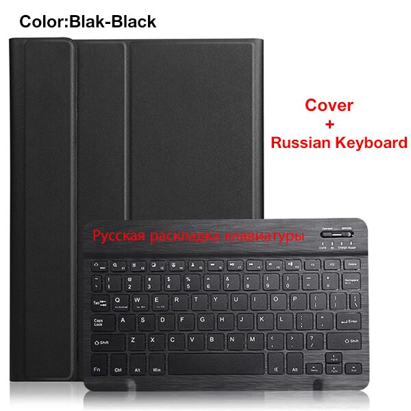 Bluetooth keyboard tablet case for Samsung Galaxy Tab A 10.1 SM-T510 SM-T515 T510 T515 wireless keyboard tablet cover: SM T515 DYBTRU BK
