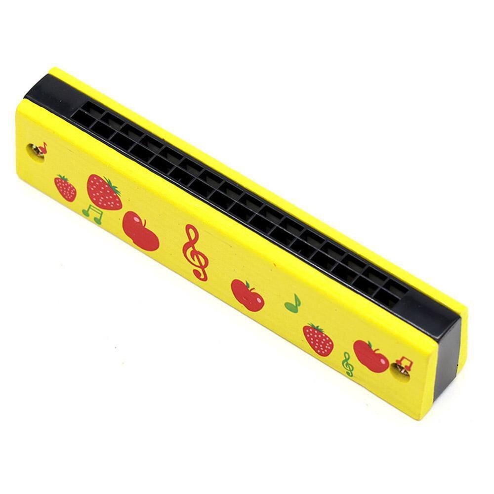 16 Holes Cute Harmonica Musical instrument Montessori Instrument Wind Children Cartoon Kids Pattern Toys Kids Educatio I9J9: cherry