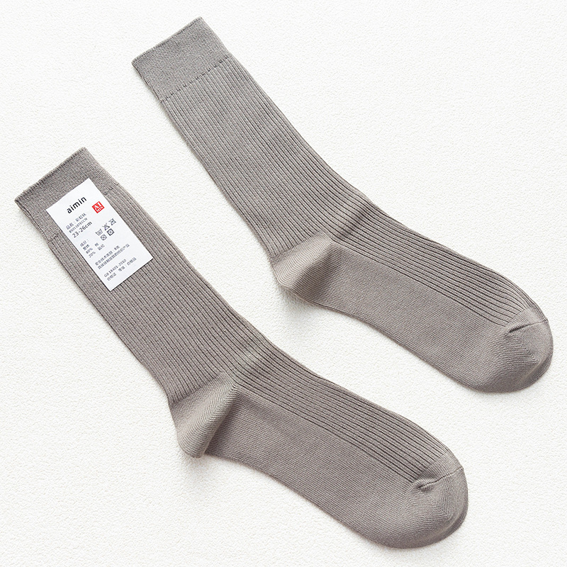 CHAOZHU Japanische Doppelnadeln Baumwolle Stricken Rippe Dünne Business Baumwolle Lange Herrensocken Stretch Casual Täglich Basic Markensocken: Rot