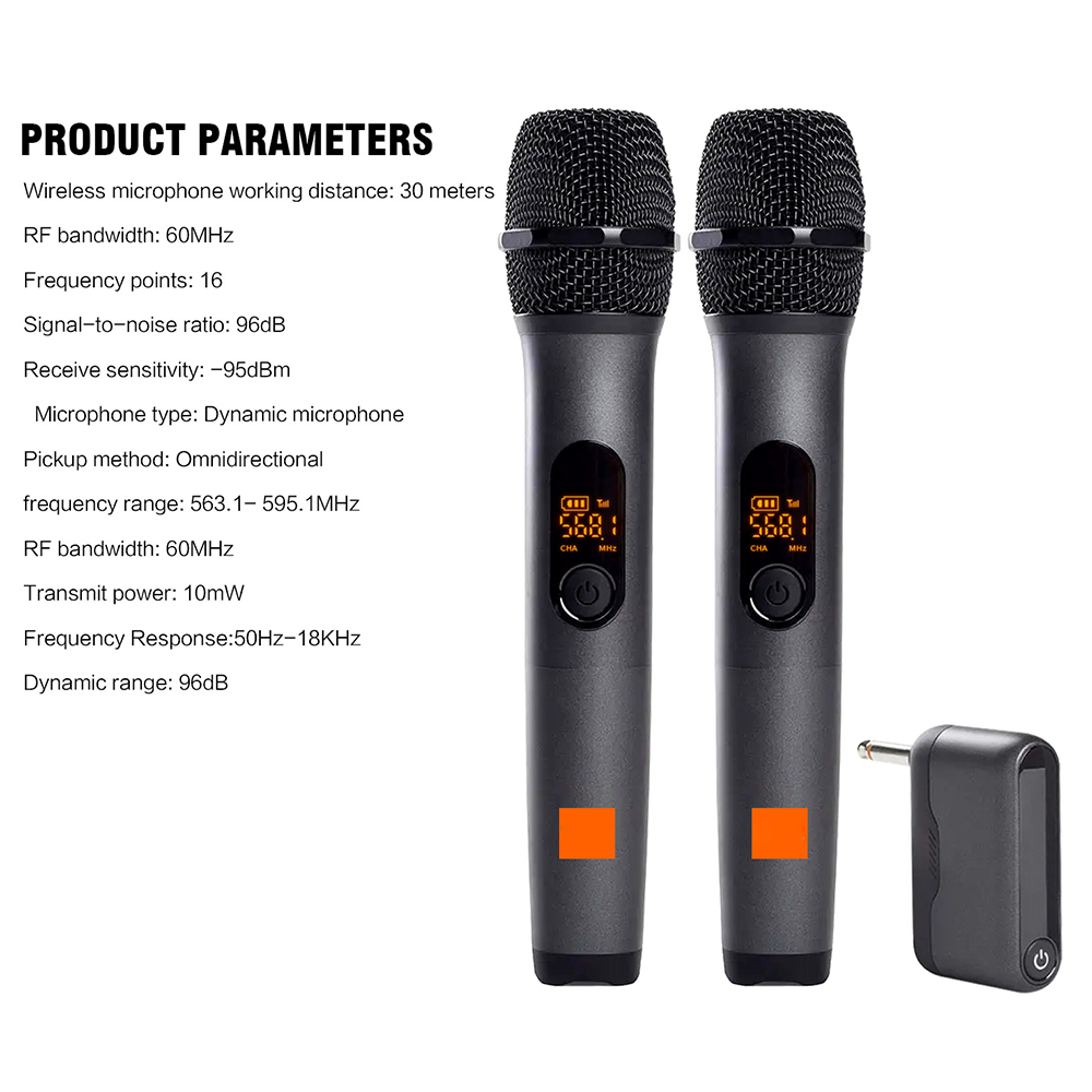 Drahtloses Mikrofon JBL 2-Kanal UHF Wireless Cordless Handmikrofon Karaoke-Mikrofonsystem für Kirchenparty-Lautsprecher