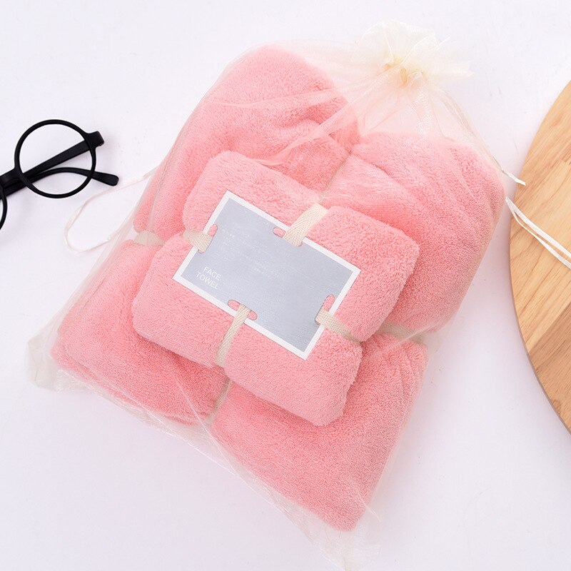 Soft Bath Towel Face Towl Set Water Absorbent Towels for Spa Kitchen Clean SAL99: Pink