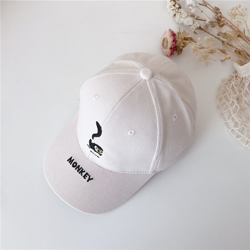 Cartoon Dieren Borduren Kids Baseball Cap Lente Zomer Outdoor Jongens Meisjes Zonnehoed Kinderen Peuter Caps: beige