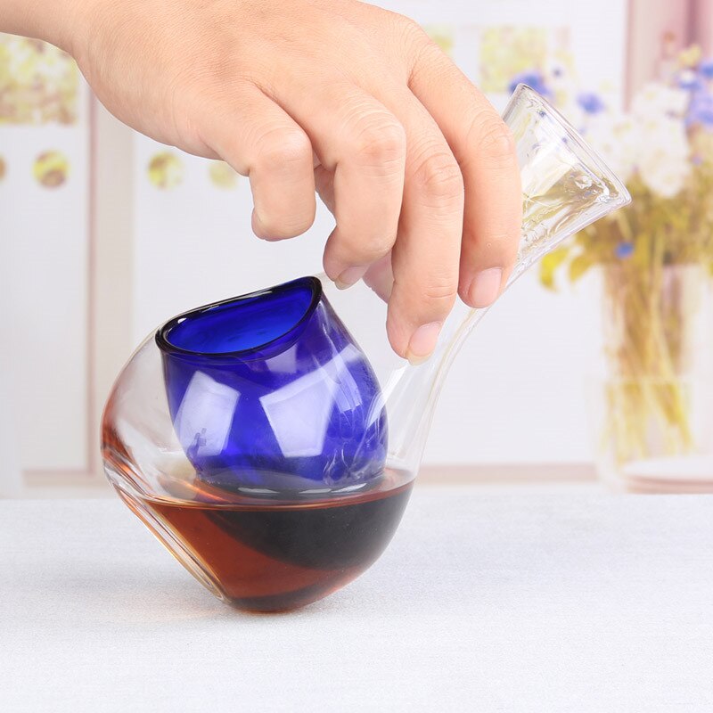 Carafe à vin en verre cristal japonais trou de pouce pichet à glace en verre de saké nid de Hamster récipient à vin Cocktail Champagne outils de refroidissement