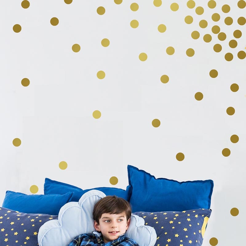 Goud Stippen Muurstickers Kinderkamer Babykamer Muurstickers Nursery Diy Wallpaper Vinyl Muursticker Kinderen Woondecoratie