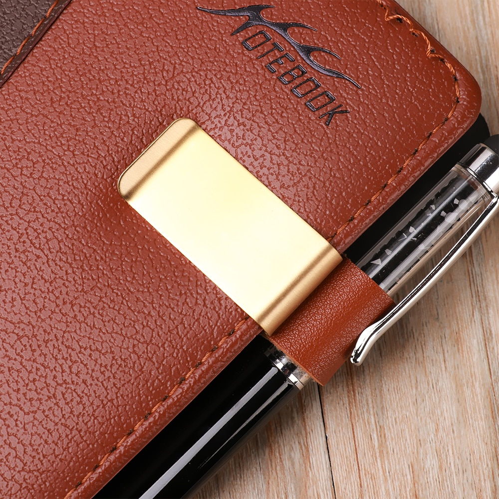Stainless Steel Leather Brass Clips Stainless Steel Pen Holder Clip Journal Notebook Paper Folder School Office Supplies