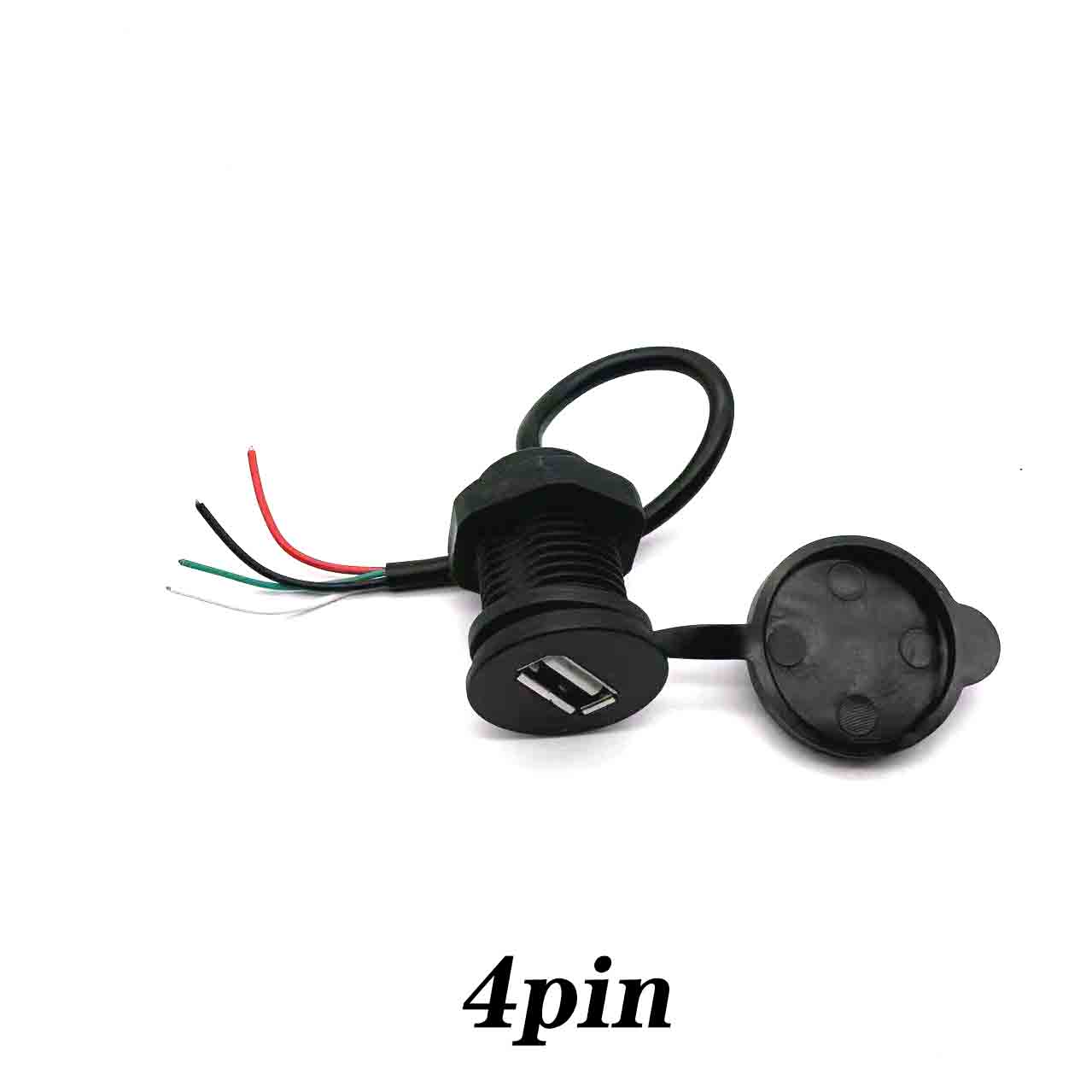 USB waterproof connector with M18 nut female socket 3A high current fast charging socket USB charger socket: Orange / 2P